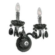 Applique Italux Whiz classica nero/cromo 2xE14 cristallo