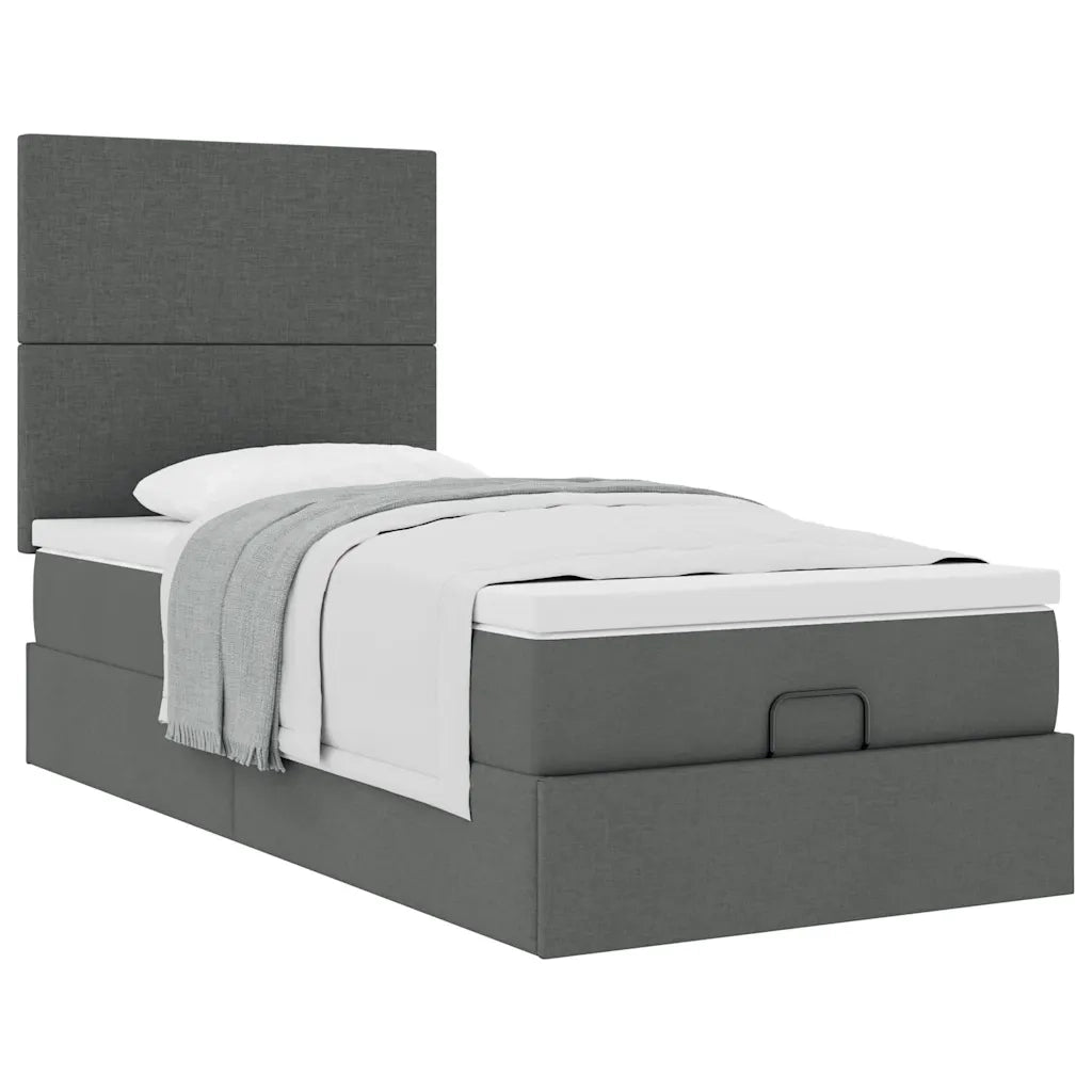 Struttura Letto Pouf con Materasso 180x200 cm in Tessuto 3313030