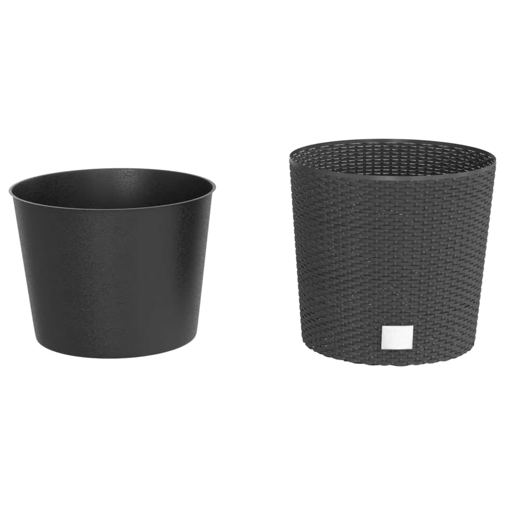Fioriera rialzata per piante e fiori per terrazza giardino e interni rimovibile 15/15,3 L rattan PP antracite 02_0038600