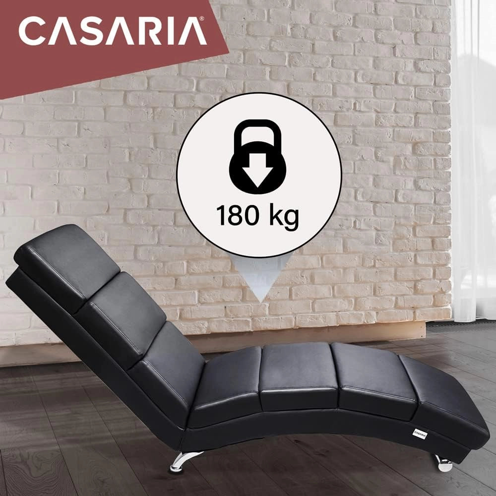 ® Poltrona Chaise Longue 186x89x55 cm Lettino Sdraio Ergonomico in Tessuto Imbottito Portata 180 kg Soggiorno Ufficio Interno Reclinabile Lettura