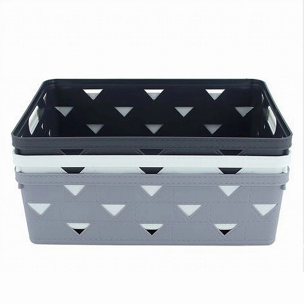 Trade Shop - Cesto Cestino Porta Tutto Oggetti Organizzatore Rettangolare 33x25.6x11 Cm 10716 -