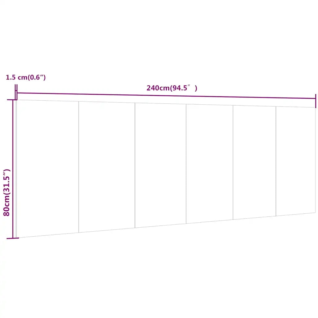 Testiera per Letto Nera 240x1,5x80 cm in Legno Ingegnerizzato 811053