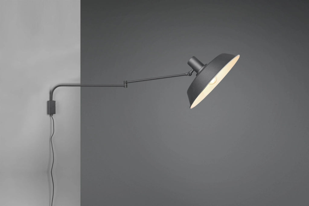 BOLDER APPLIQUE DECORATIVA CON PAGODA NERA ORIENTABILE E SNODABILE LUNGHEZZA MASSIMA 150CM 1 LUCE ATTACCO E27