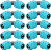 Connettori Elastici 90 Gradi per Tubi di Gomma PE da 1/2 e 3/4 Pollici - 100 pezzi - 16mm e 20mm - Adattatore per Tubi di Gomma per Irrigazione Giardino.