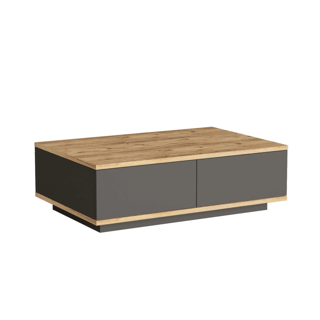 Tavolino in legno "Frew" - 90 x 60 x 28 cm - Marrone