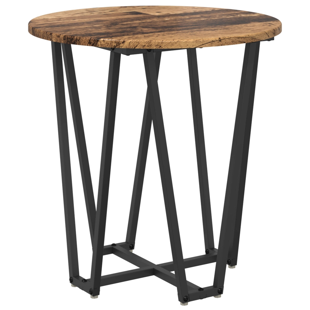 Set di 2 Tavolini in Legno Riciclato e Metallo