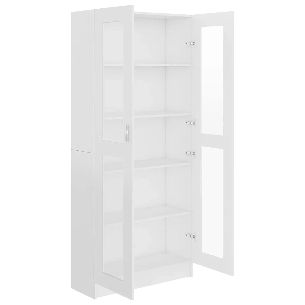 Armadietto Vetrina Bianco 82,5x30,5x185 cm Legno Multistrato CFW9036542