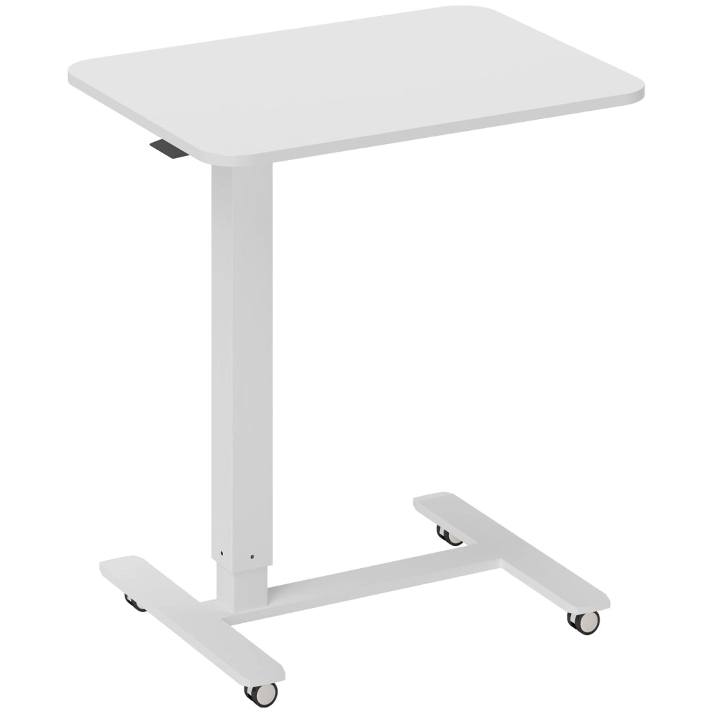 Scrivania a C regolabile in altezza, tavolo salvaspazio per laptop, scrivania regolabile in altezza, tavolino laterale con ruote per studio e