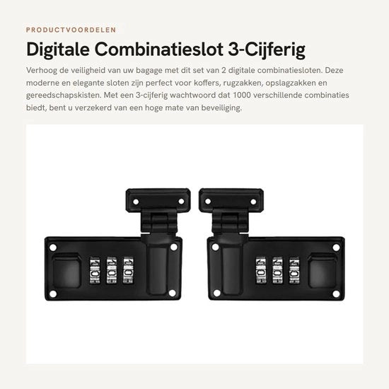 Chiusura Bagaglio - Combinazione Digitale - Chiave a 3 Digit - Accessori di Ricambio - Cassetto degli Strumenti - Alta Sicurezza - Chiusura della Valigia