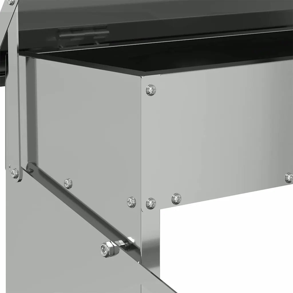 Mangiatore a Pedale per Pollo Argento 48,5 x 39,5 x 19 cm CFW2244799