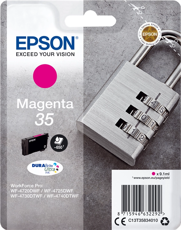 Epson Padlock Singlepack Magenta 35 DURABrite Ultra Ink