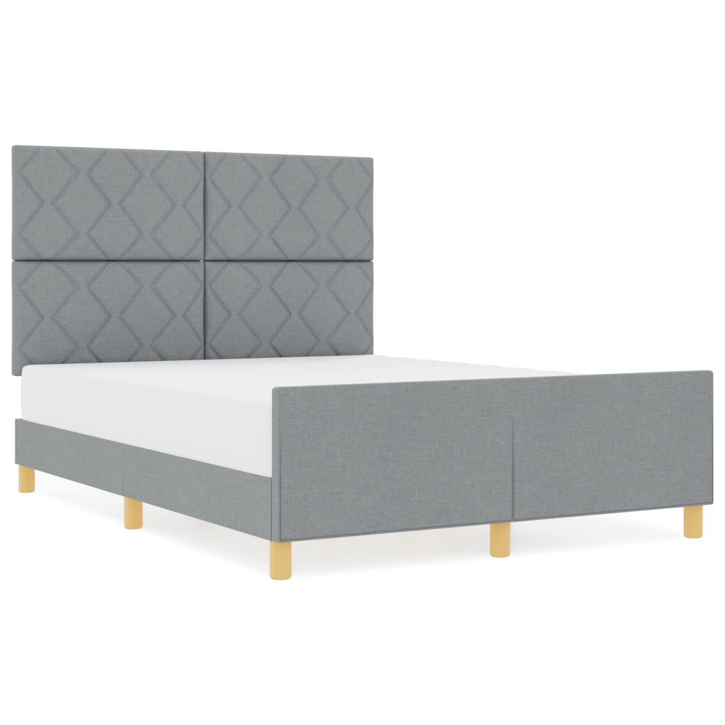 Struttura Letto Grigio Chiaro 160x200 cm Tessuto