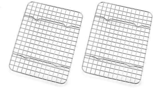 Set di due raccoglitori per piatti in acciaio inossidabile rettangolari, 22,2 cm * 15,9 cm * 2 cm