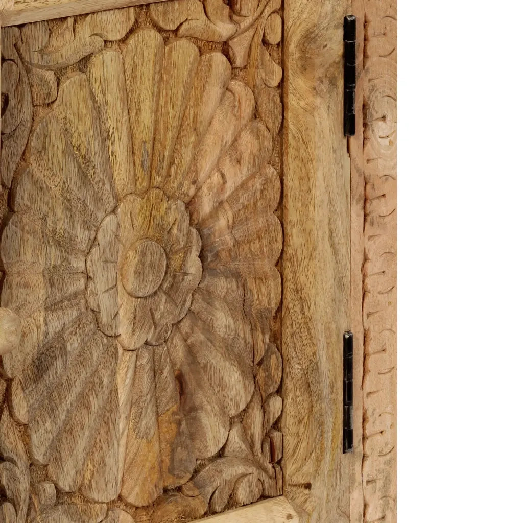 Comodino in Legno Massello di Mango 40x30x50 cm 246151