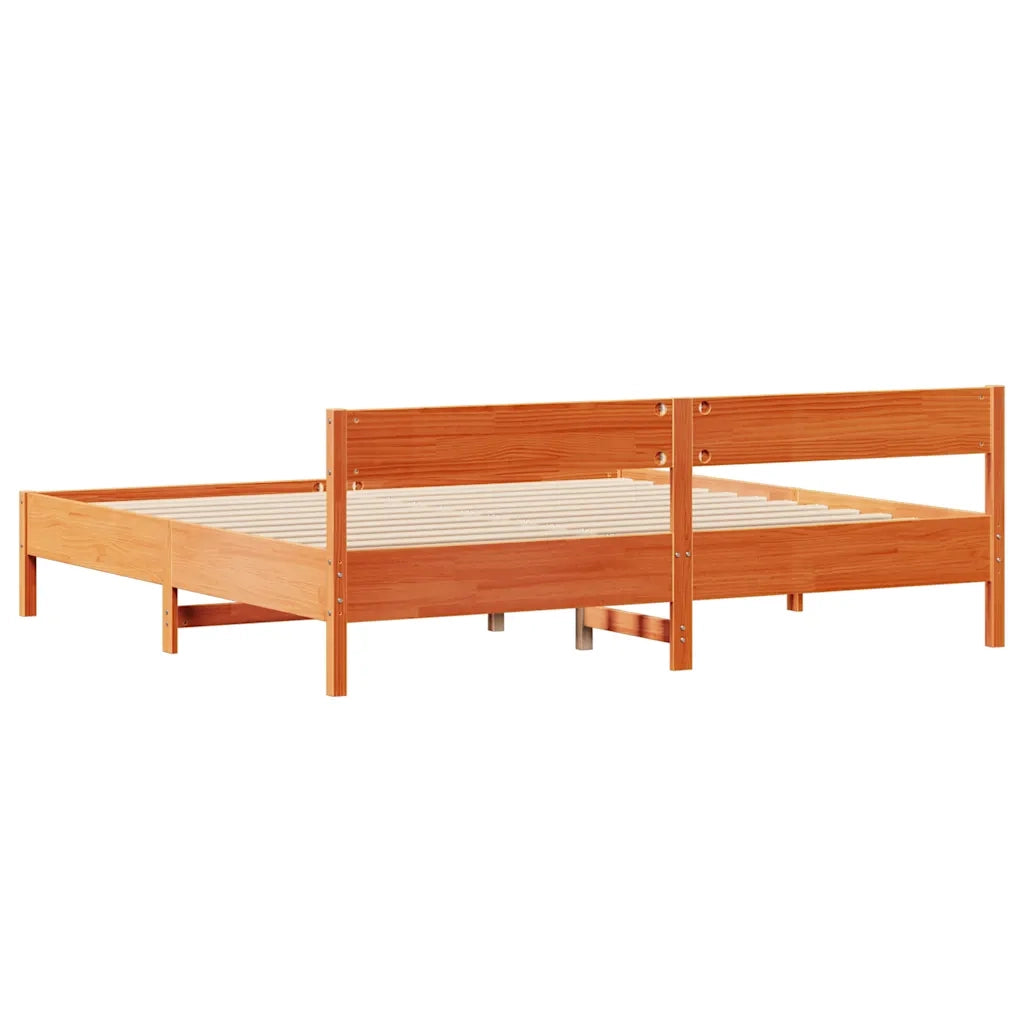 Letto senza Materasso Marrone Cera 200x200 cm in Legno di Pino 3301739