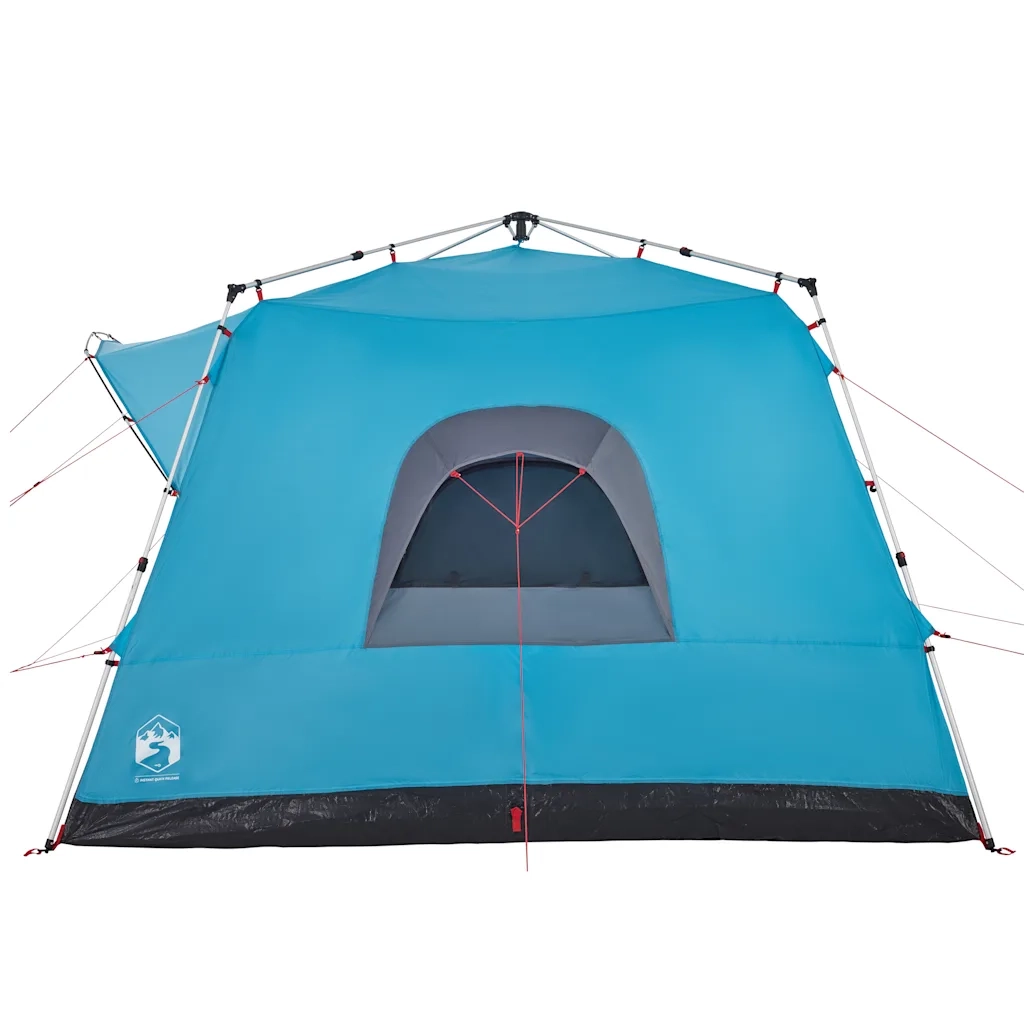 Tenda Familiare Cabina 7 Persone-Tenda da campeggio Blu a Rilascio Rapido