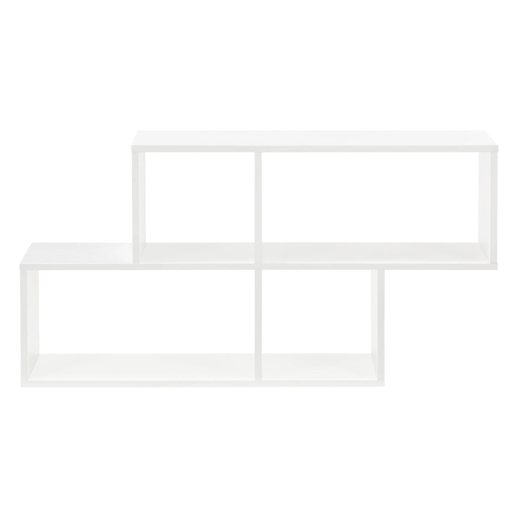 Mensola a Parete Bryne con 4 Vani Ripiani Portaoggetti 100 x 19,5 x 53 cm - Bianco Opaco [en.casa]