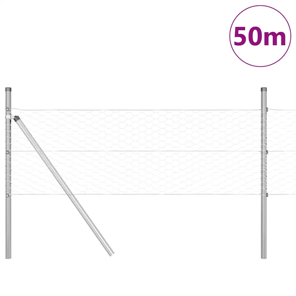 Palo della recinzione Argento 50 x 0,5 m (rete 36 mm) Acciaio