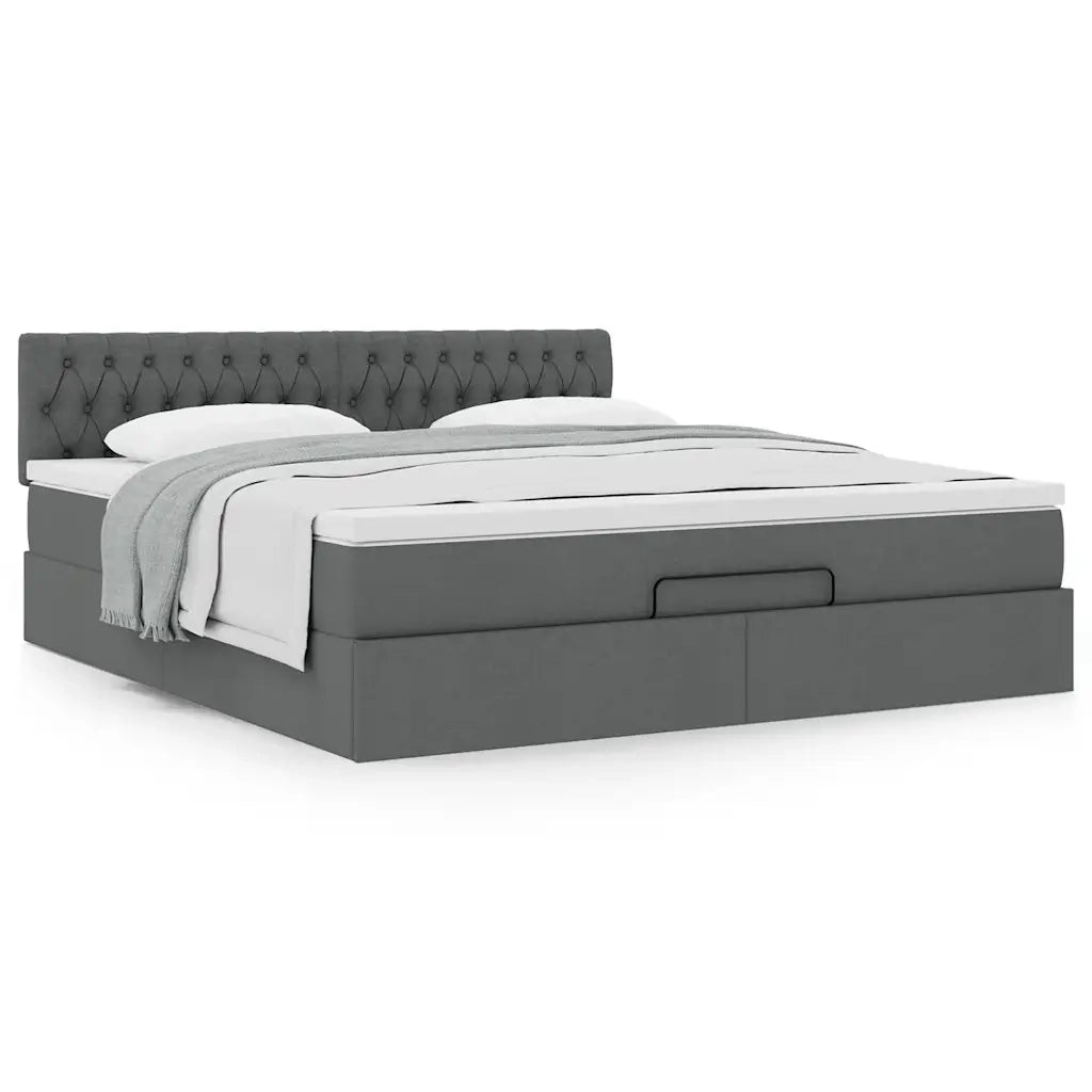 Struttura Letto Pouf con Materasso 180x200 cm in Tessuto 3311561