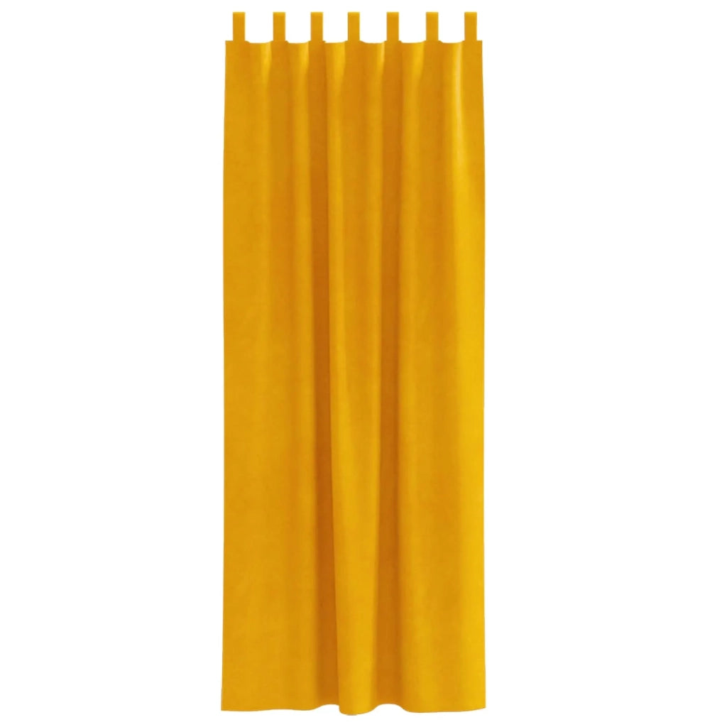 Tende Oscuranti | Tende Blackout 2 pz Giallo senape 140 x 225 cm Velluto