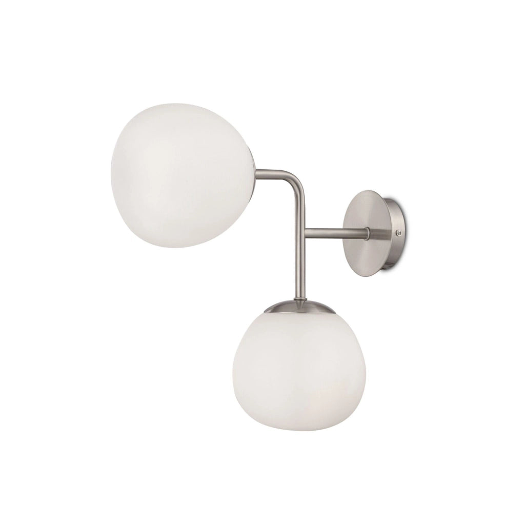Maytoni Applique contemporanea Erich 2 luci E14 nichel metallo vetro soffiato