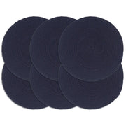 Tovagliette 6 pz Blu Marino Neutro 38 cm Rotonde in Cotone  cod mxl 65603