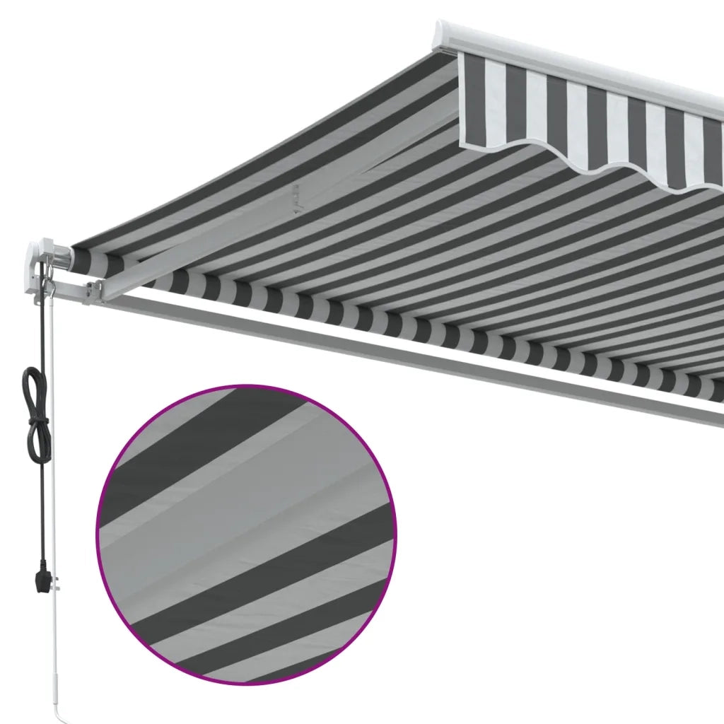 Tenda Retrattile Automatica Antracite e Bianco 350x250 cm 3310227