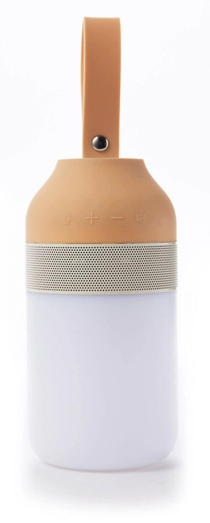 Altoparlante Bluetooth con Lampada LED 7,6x7,6x1,5 cm in Plastica Bianco Panna
