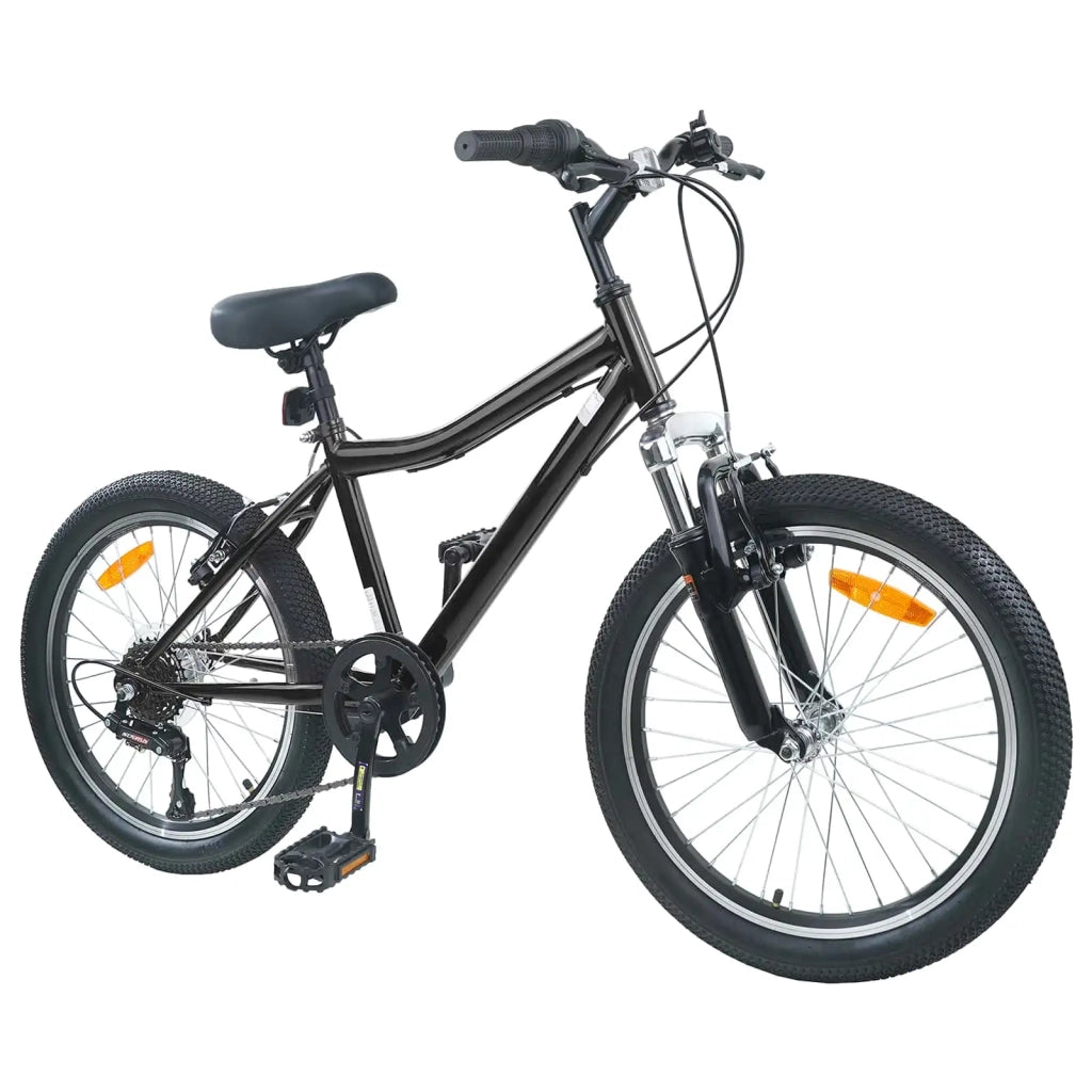 Bicicletta per Bambini 24 Pollici 6-Speed per 8-12 anni Nero