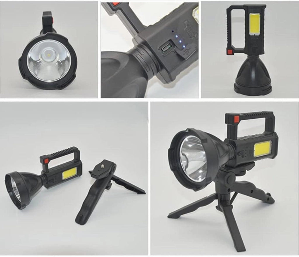 Lampada Torcia a LED Ricaricabile Per Casa Campeggio Pesca con supporto. TY-838