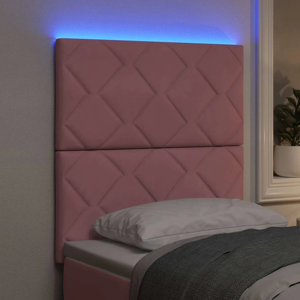 Testiera LED Rosa 80 cm Velluto 3338487
