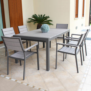 Poltrona Cervia Impilabile 58x58x89 h cm in Alluminio Taupe