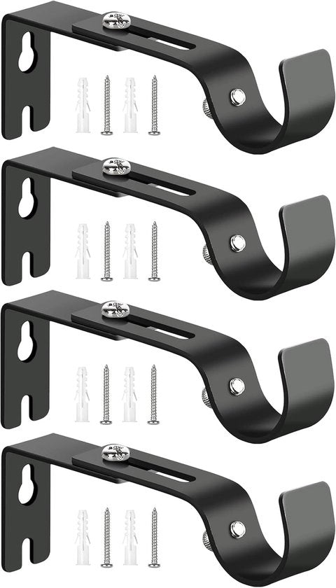 Girandola espandibile - Binario per tende - 4 pezzi - Maniglie per tende per pali - Per 20-25 mm