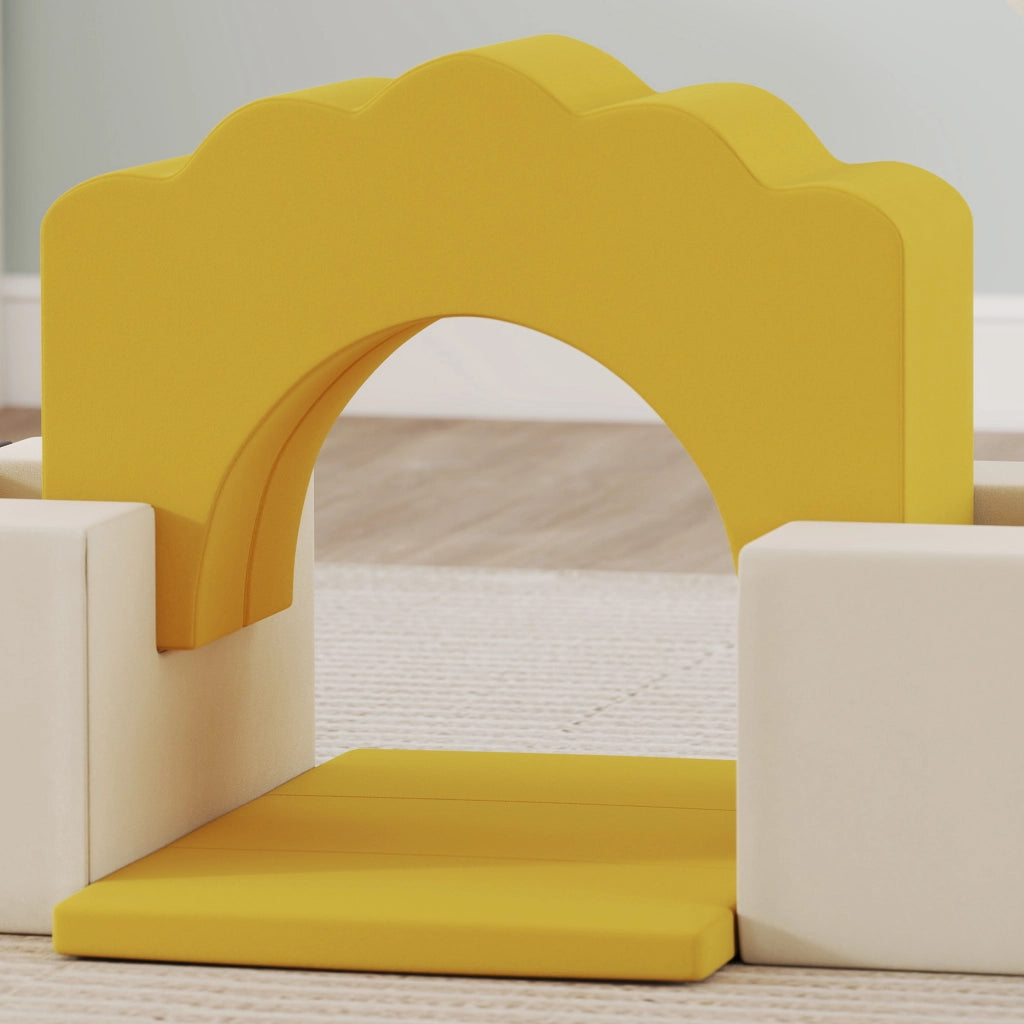 Tappeto gioco motricita' bambini modulabile 7 pezzi ¨C zephmum ¨C giallo