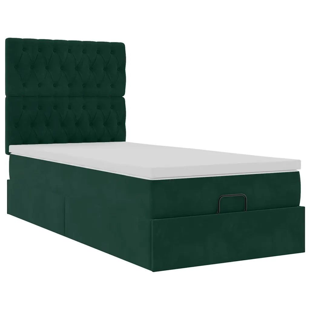 Struttura Letto Pouf con Materassi 100x200 cm Velluto 3314375
