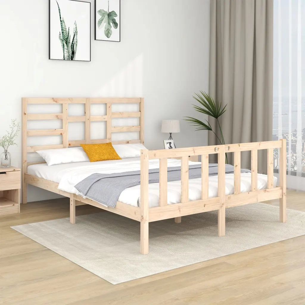 Giroletto-Struttura Letto in Legno Massello 140x190 cm 186812