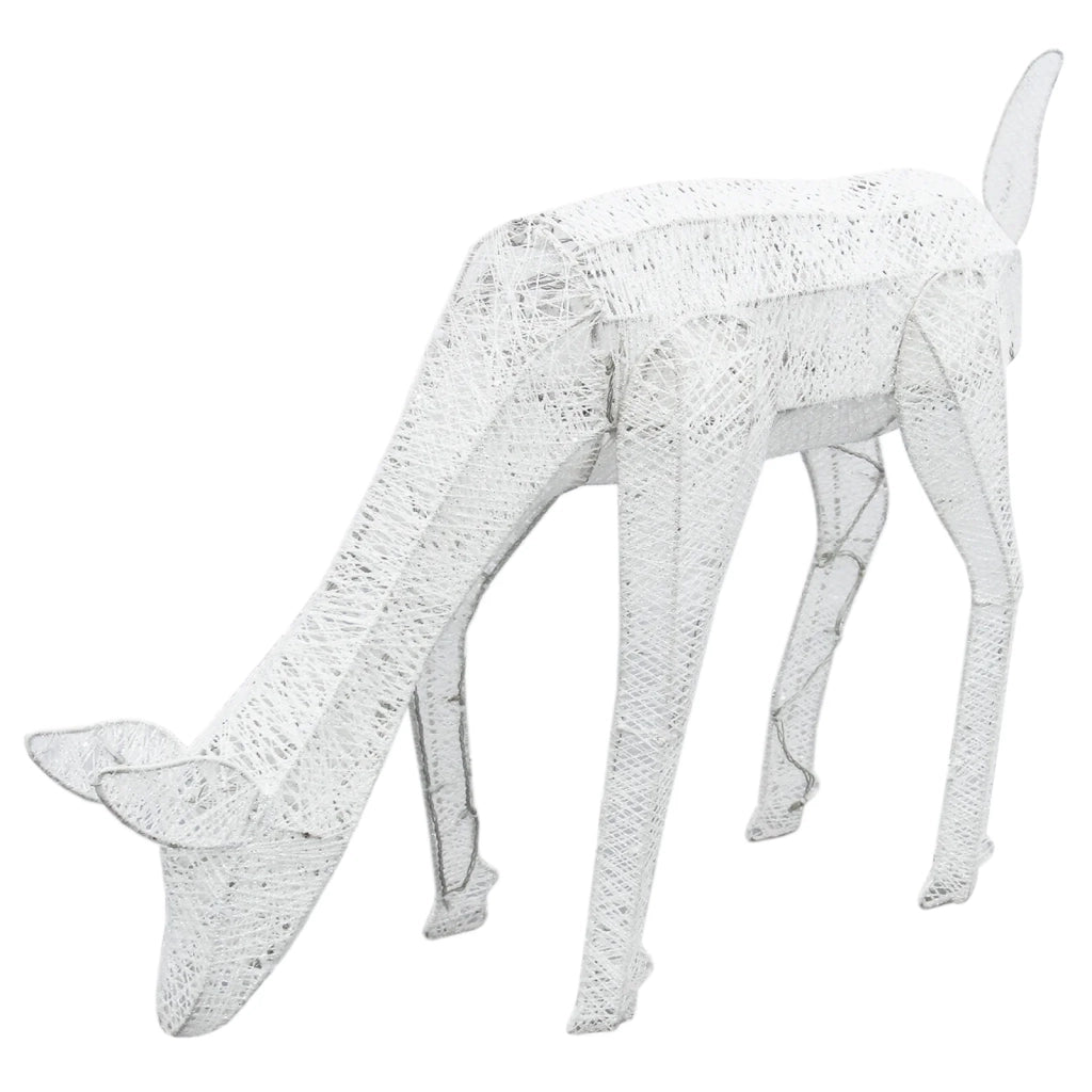 Renna di Natale Luminosa Decorazione da Esterno per la Casa Luci LED Bianco Ghiaccio Figura Luminosa Luci di Natale - Femmina - Bianco