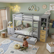 letto a castello in legno grigio chiaro 102.5 x 239 cm