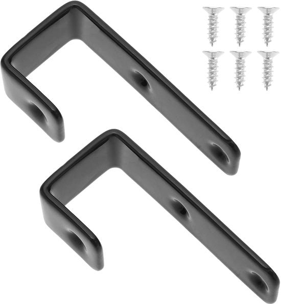 Scalini da letto in acciaio con impugnatura J a doppia presa 2 pezzi con rivestimento PVC per letti a castello, letti a soppalco e scale neri