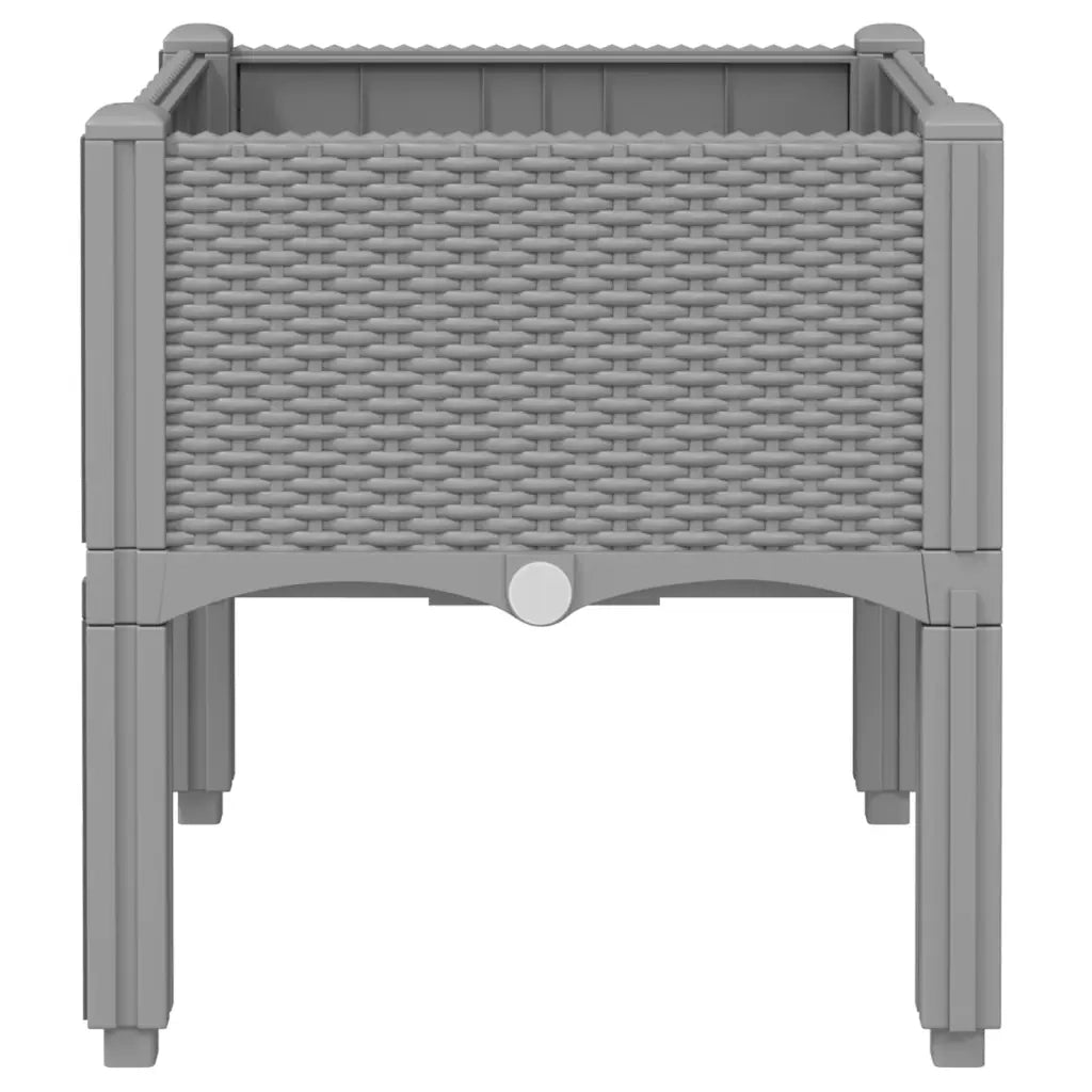 Fioriera da Giardino con Gambe Grigio Chiaro 40x40x42 cm in PP 367887