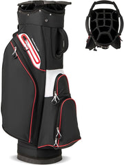Borsa da Golf per Carrello con 14 Scomparti, Organizzatore Portatile per Mazze da Golf con Tasca Frigo, Tracolla Regolabile, Cappuccio Antipioggia e Porta Ombrello per Uomo e Donna