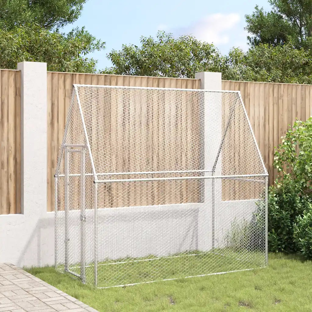 Gabbia per Polli Argento 200x100x190 cm in Acciaio Zincato 172550