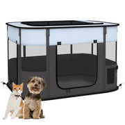 Recinto pieghevole per animali domestici ¨C zephmum ¨C tessuto Oxford 94x74x60 cm grigio nero