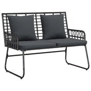 Panchina da Giardino | Panca da Giardino Nero e antracite polyrattan