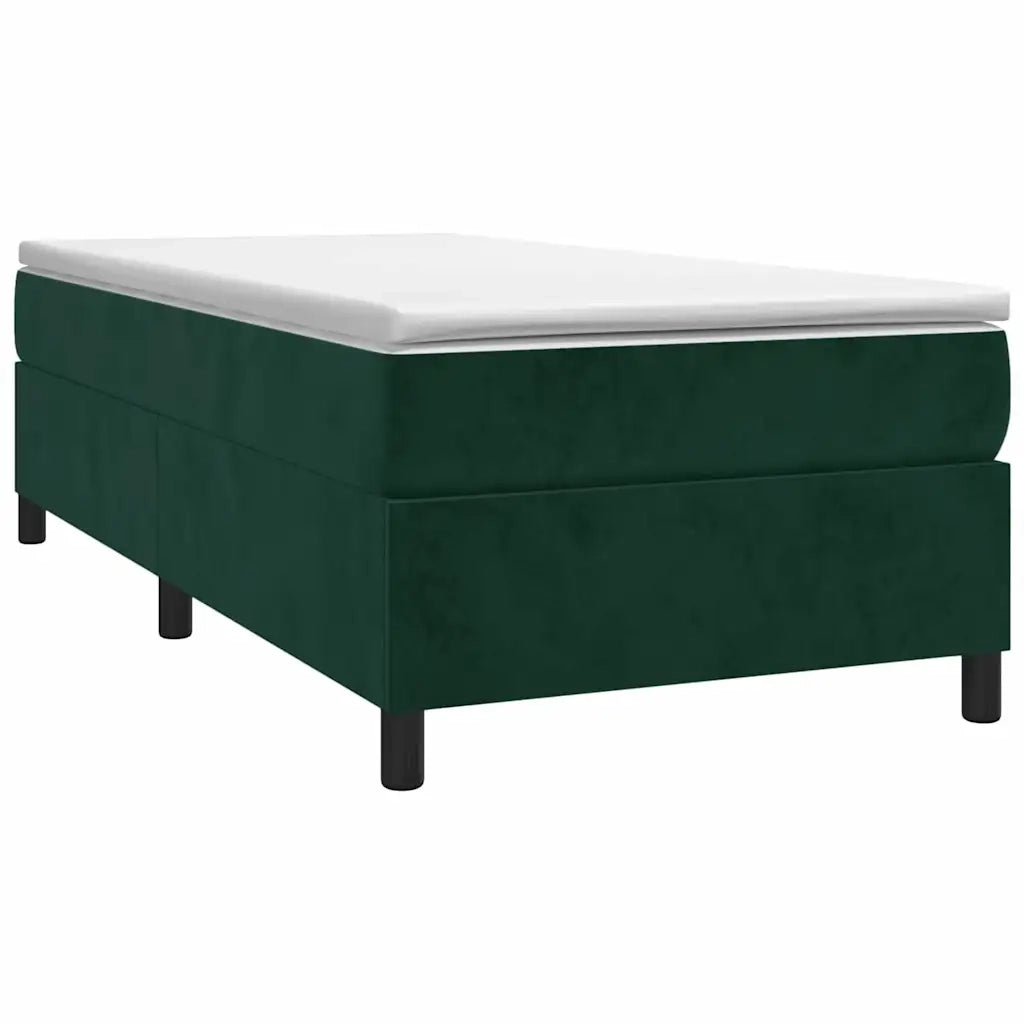 Giroletto a Molle con Materasso-Struttura Letto Verde Scuro 80x200 cm Velluto 709866