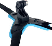 Motorettore per casco Chin Fixing Holder per GoPro - Blu con attacco a manubrio - Motorettore per casco per fotocamere d'azione con fissaggio al mento