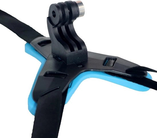 Motorettore per casco Chin Fixing Holder per GoPro - Blu con attacco a manubrio - Motorettore per casco per fotocamere d'azione con fissaggio al mento
