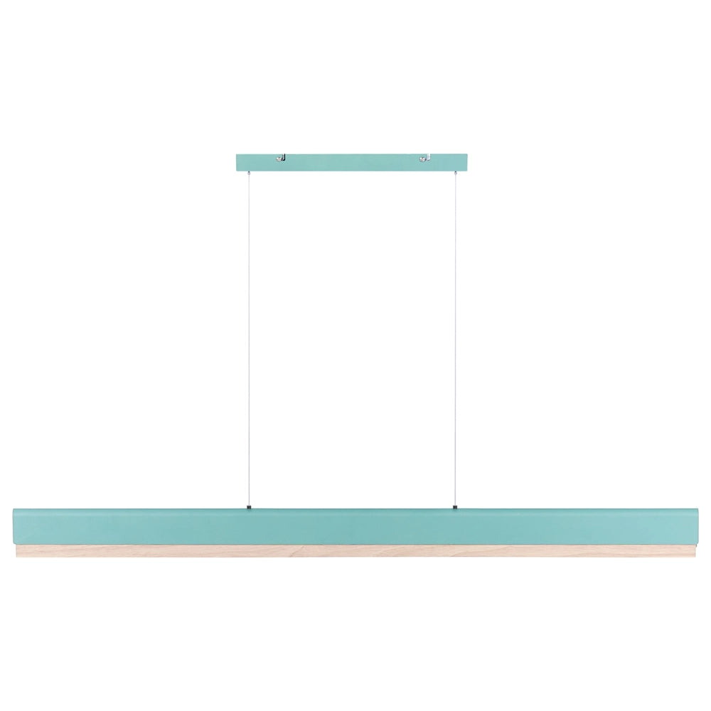 Lampada a sospensione a LED, base in ferro color verde menta paralume in legno, stile scandinavo dimmer da soffitto lunghezza del cavo regolabile