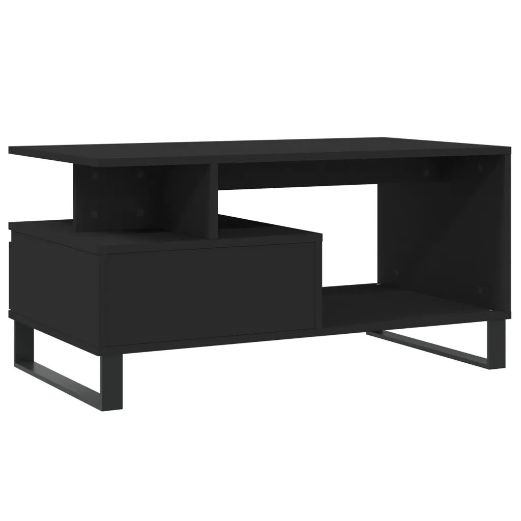 Tavolino da Salotto Nero 90x49x45 cm in Legno Multistrato 831029