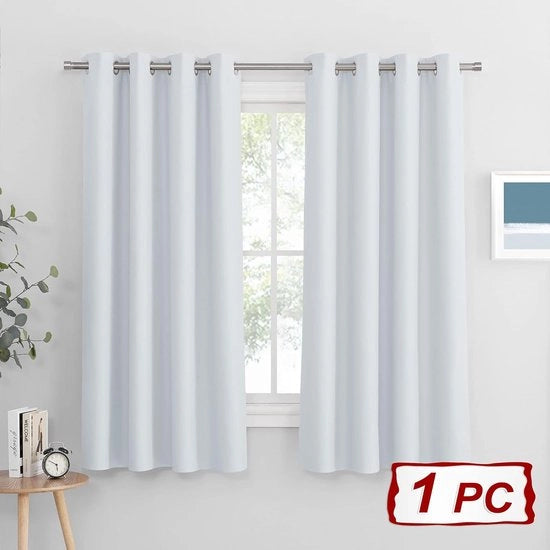 Tendina di oscuramento, Opaca, Tendina di seta con cordoncino - 1 pezzo Extra Lunga Tendina, Elegante, Liscia, Salotto, Camera da letto, 135x300 cm, Nero